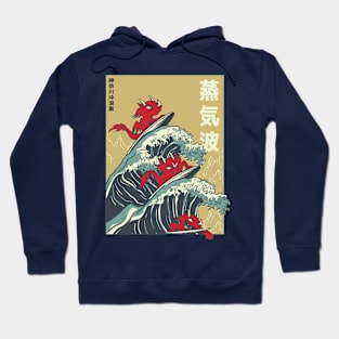 Dragons Surfing Vaporwave Hoodie